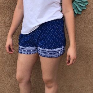 Blue Flowy Shorts